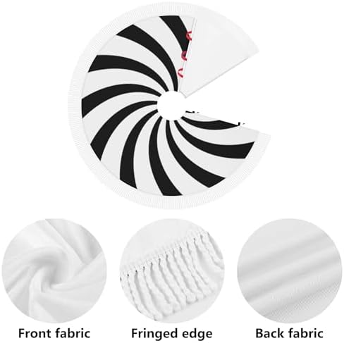 Christmas Tree Skirt 36" Inch Spiral Xmas Tree Skirt Mat with White Tassel for Party Holiday, Tree Skirt Christmas Decorations - Image 6