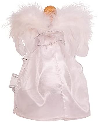 10-Inch Battery-Operated Silver and White Fairy Lighted Angel Tree Topper - Image 3