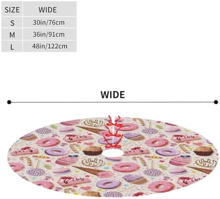 Lollipop Candy Macaroon Cupcake Christmas Tree Skirt 36" for Xmas Halloween New Year Holiday Party Home Tree Mat Decor Ornaments Decoration - Image 2