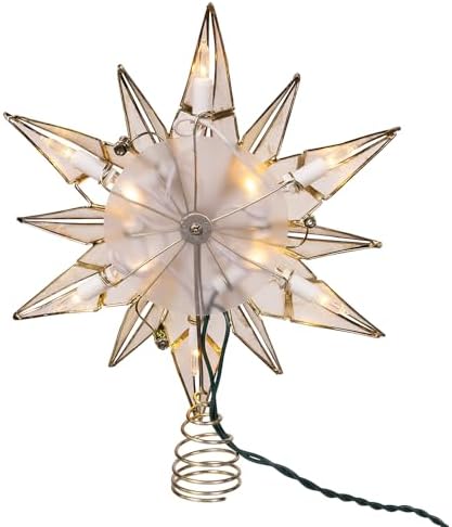 Kurt Adler 10 Light LED 12POINT Capiz Star + Gem Center Treetop - Image 4