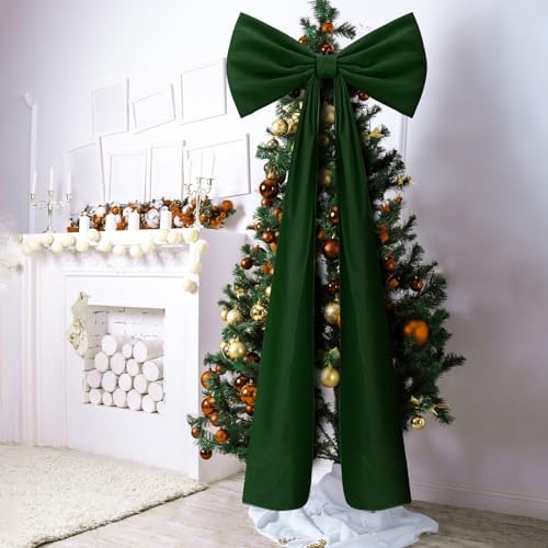 Knitgrip 1 Pack 20x71 in Christmas Large Velvet Bows, Dark Green - Image 5