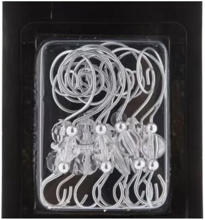 12 Ornament Hooks - 3 Inch Beaded Hangers - Strong Wire with Sparkly Faceted Beads Decorative Holiday Set of 12 Hooks (12 Silver Hooks) - Image 2