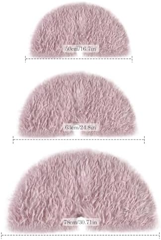 Pink Tree Skirts 24 Inches Snow Plush Christmas Tree Skirt Thick Fluffy Faux Fur Xmas Tree Mat for Xmas Tree Decorations and Ornaments - Image 5