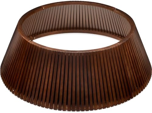 Best Choice Products Christmas Tree Collar, Solid Wood Slatted Tree Skirt Holiday Accessory for Home - Walnut by Unknown
