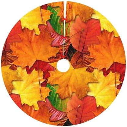 Fall Maple Leaves in Autumn for Thanksgiving Christmas Tree Skirt 36" for Xmas Halloween New Year Holiday Party Home Tree Mat Decor Ornaments Decoration - Image 6