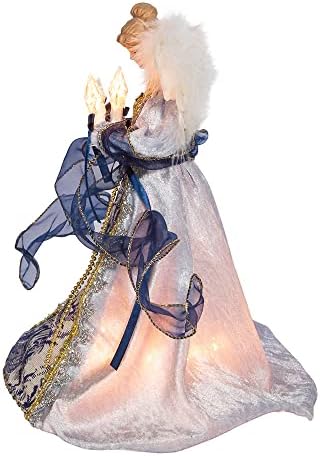 12-Inch UL 10-Light Delft Blue with Gold Angel Tree Topper - Image 5