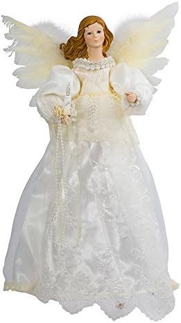 Kurt Adler Indoor 10-Light 14.5-Inch Ivory Angel Treetop - Image 3