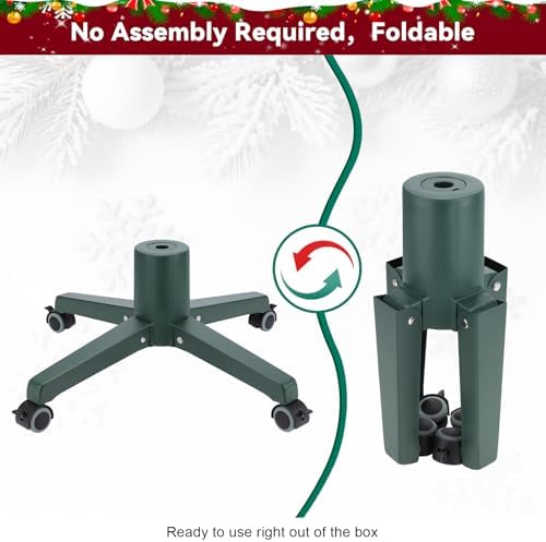 Rolling Christmas Tree Stand Base with Wheels Fits 7.5 Ft Artificial Tree - Image 2