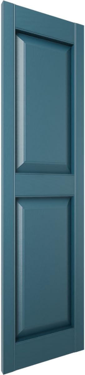 Ekena Millwork Lifetime Vinyl LP2S12X05100MB Standard Two Equal Panel Vinyls, Raised Panel Vinyl Shutters, w/Installation Shutter-Lok's & Matching Screws (Per Pair), 12"W x 51"H, Midnight Blue