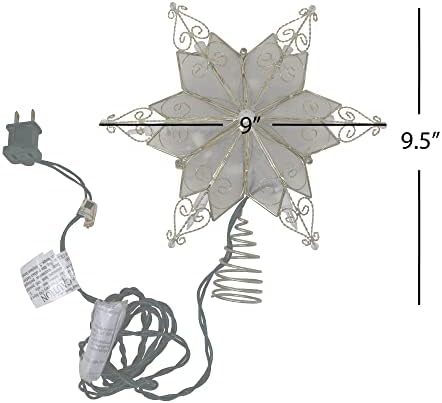 Kurt Adler UL3131 10-Light 6 Pt. Capiz Star Treetop - Image 4