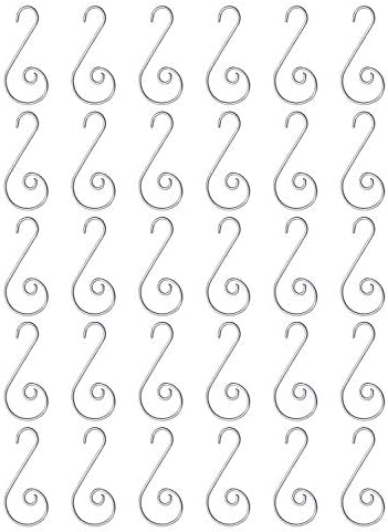 Mini Skater 30PCS Small Christmas Ornament Hooks 2 Inch Length Metal Hanger Hook Xmas Decoration S Hook for Christmas Tree Decorating (Silver) by Mini+Skater