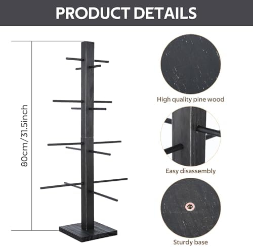 32 Inch Black Halloween Christmas Ornament Display Tree Centerpieces for Tables Ornament Tree Stand Holder Tabletop Artificial Tree for Wedding Anniversary Birthday Farmhouse Party Home Decor - Image 2