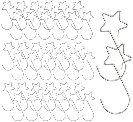 100 Pieces Star Shaped Christmas Ornament Hooks Christmas Tree Hangers Hanging Clips Bauble Hooks Made of Metal for Use Suitable for Home CHRI, Silver - Image 7
