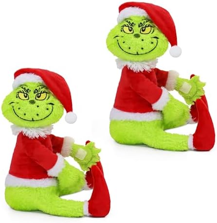 Green Furry Christmas Thief Tree Topper, Holiday Character Tree Hugger Decoration for Wine Bottle Curtain Christmas Tree Ginger Bread Home Decor (2 Pack) by TXDRRA