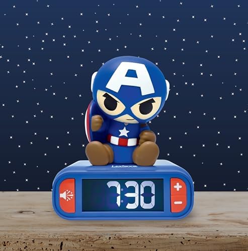 LEXiBOOK, Avengers Nightlight Alarm Clock, RL800AV1 - Image 2