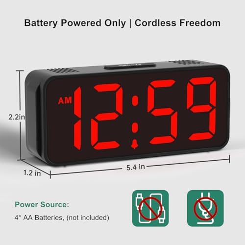 Peakeep Small Battery Powered Digital Alarm Clock - Image 3