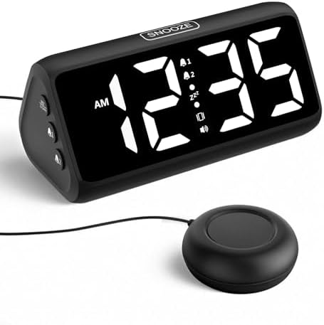 Netzu Loud Alarm Clock for Heavy Sleepers Black and White by Netzu