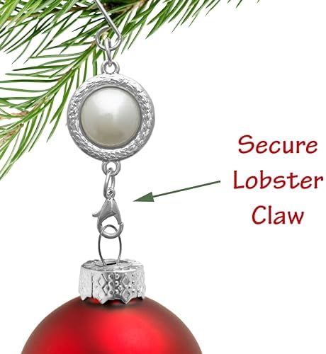 Pearl Christmas Ornament Hooks Set of 24, 3 Inch White Pearl Ornament Hangers with Silver S Hooks and Lobster Claw Clasps, Decorative Xmas Tree Hooks for Ornaments, Holiday Crafts, Accents & Displays - Image 3