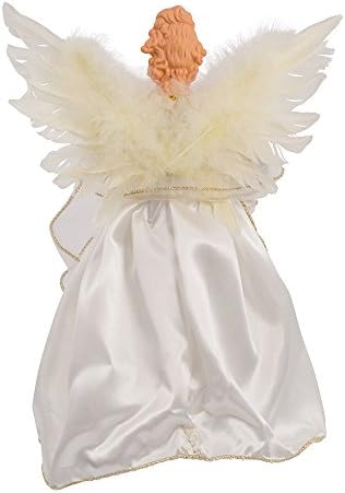 Kurt Adler 10-Light Angel Tree Topper, Ivory and Gold, 12in - Image 3