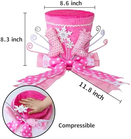 Christmas Tree Topper, Christmas Tree Topper Hat, Pink high Heels Tree Topper Christmas Decorations with Bow Ribbon Christmas Tree Ornaments for Holiday Family Xmas Décor - Image 2