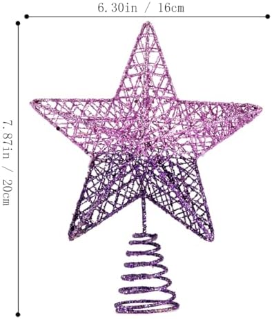 BinaryABC Christmas Tree Topper Star,Glittering Christmas Tree Decoration Ornaments,20cm (Purple Gradient) - Image 2