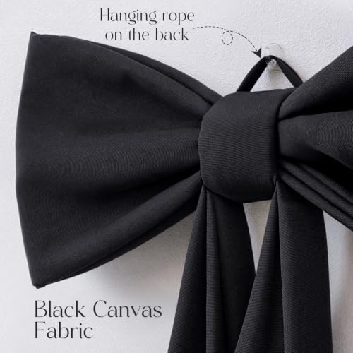 Halloween Decor - 48" x 24" Giant Black Bow for Front Door Wall Mantle - Image 3