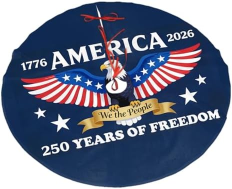 Christmas Tree Skirt, American Flag Xmas Large Tree Mat, New Year Festive Holiday Party Decorations 30" inches by Mount+Hour