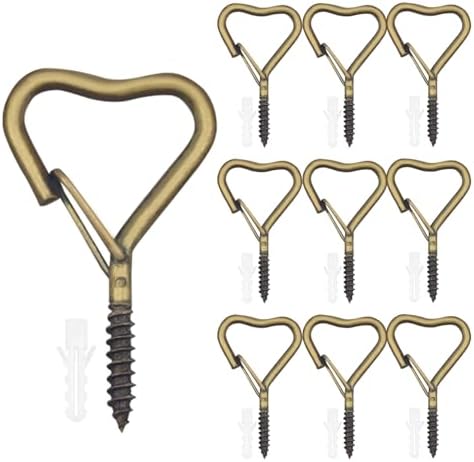 10 Pack Heart Shaped Screw Hooks for Hanging Plants, Ceiling Hooks by BJUTYEU