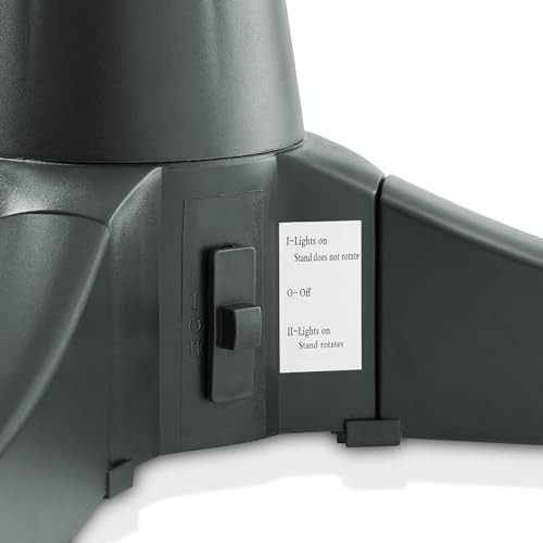 Casafield 360-Degree Rotating Christmas Tree Stand - Adjustable Revolving Base for Up to 7.5 FT Artificial Tree with 3 Built-in Electrical Outlets, Green - Image 4