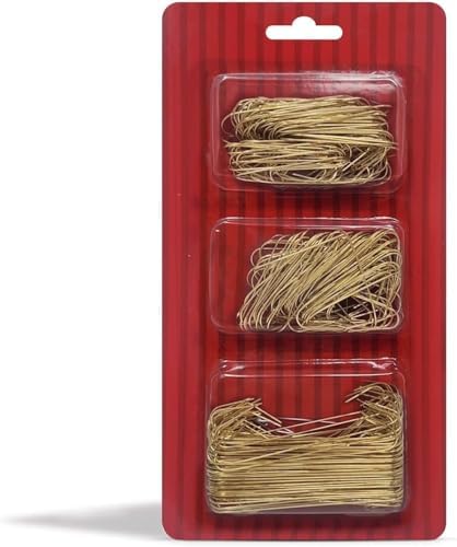 Ornament Hooks ?€? Bexter 300 Pack Gold Metal Wire Hooks for Christmas Tree Decoration and Hanging, Holiday Decorating Hooks (Gold) (Happy Holidays!) by Bexter