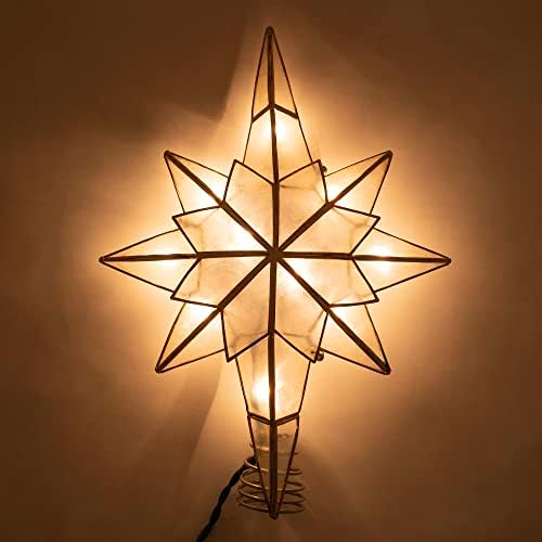 Kurt Adler 10-Light Capiz Star of Bethlehem Clear Treetop - Image 2