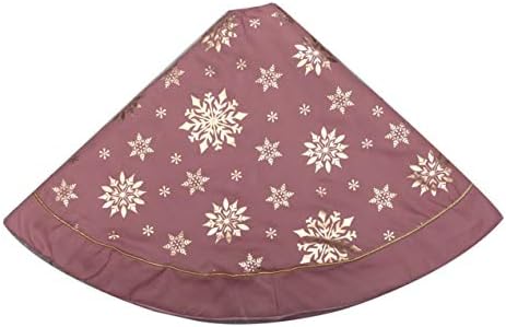 Flash World 48 Inch Large Christmas Tree Skirt Xmas Soft Cover Mat Decor Snowflake Collar Farmhouse Tree Skirt for Holiday Ornaments Party Home Indoor Decorations (Pink—Three Cotton Layer, 48INCH) - Image 3