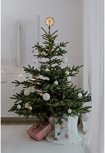 10-Light 8-Point White Glitter Capiz Star Tree Topper - Image 3