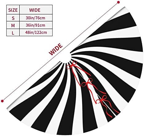 Black White Swirl Candy Christmas Tree Skirt Xmas Mat Holiday Party Home Ornaments Decorations 48 Inch - Image 3