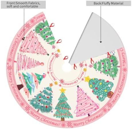 Pink Tree Skirt 36" Christmas Tree Topper Halloween Xmas Tree Skirts - Image 5