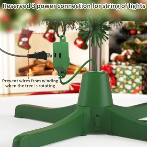 Generic Musical Rotating Christmas Tree Stand with Speaker, 360 Spinning, 25.6in - Image 4