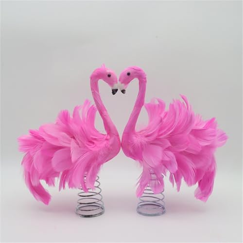 Pink Flamingo Christmas Tree Topper, Fluffy Feather Flamingo Tree Topper, Tropical Summer Tree Ornaments Christmas Tree Decor for Holiday Xmas Party Home (Pink, One Size) - Image 4