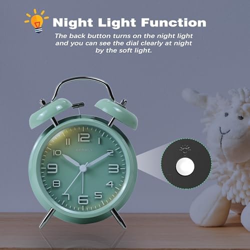 AYRELY?? Super Loud Alarm Clock for Heavy Sleepers Adults, Metal 4.5 Inches - Image 6