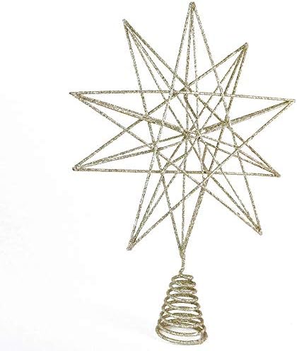 Glitter Star Christmas Tree Topper - 3-D Star Decor Ornament Decoration 13" - Image 4