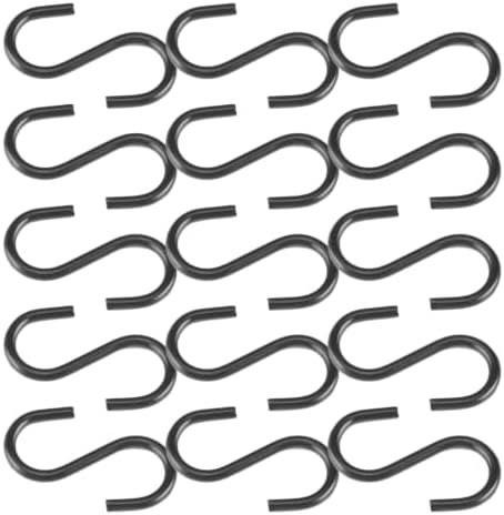 100pcs Mini S Shape Hooks 1/2 Inch Black Wire Ornament Connectors by Unknown