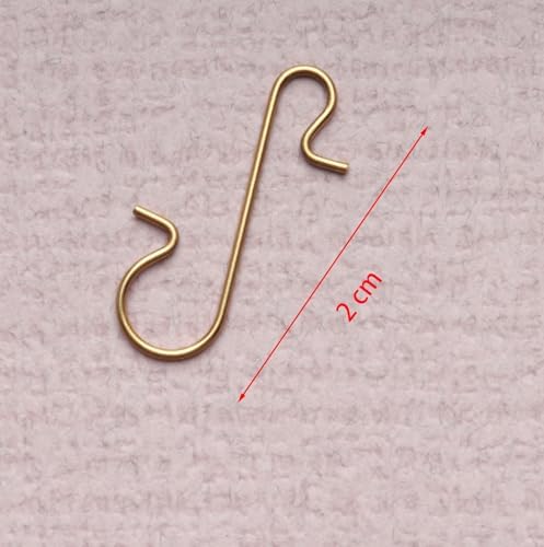 sowaka 50 Pcs Christmas Ornament Hooks Small Metal Wire 3 x 1 cm S Shape Hangers for Christmas Tree Decorations Crafting Supplies (Gold) - Image 2