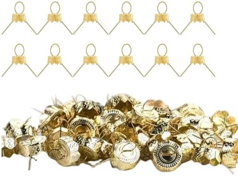 Ornament Caps 100Pcs Secure Metal Christmas Ornament Hooks Replacement Hangers for Christmas Tree, Porcelain, Ceramic or Glass Decoration, 20mm, Golden - Image 7