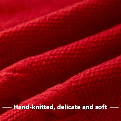 48 Inches Red Knitted Christmas Tree Skirt - Image 4