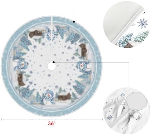 AVOIN colorlife Snowflake Snowman Cardinal Christmas Tree Skirt 36 Inch - Image 6