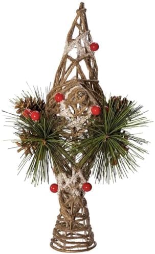 Kurt Adler 11-Inch Natural Star with Pinecones Treetop - Image 3