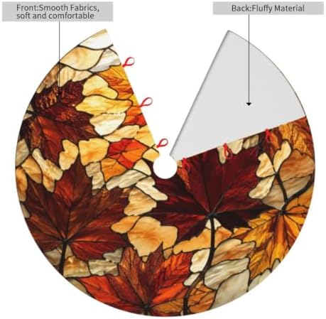 Fall Autumn Leaf Leave 30 36 48 Inch Christmas Tree Skirt Carpet Mat Funny Party Decor Supplies for Xmas Halloween Decorations Occasion - Image 3
