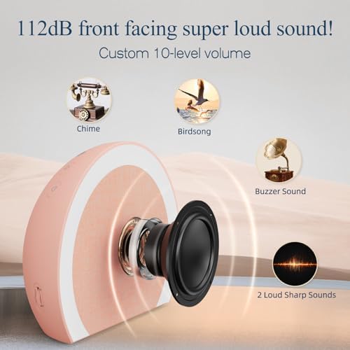 ANJANK Loud Alarm Clock with Wireless Bed Shaker, Vibrating Dual Alarm with Light Wake Up for Heavy Sleepers & Hearing Impaired, 9-Color Night Light, 8 Alarms, 0-100% Dimmer, USB Charger, Bedroom - Image 6