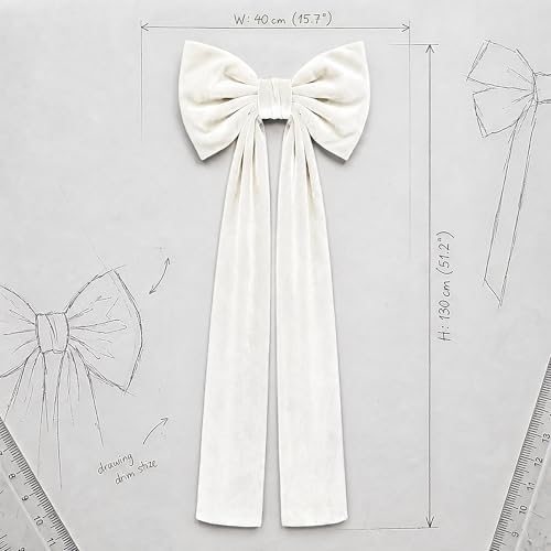 Big White Bows, Christmas Decorations, Velvet Christmas Tree Topper Bow, 52 x16 Inch, Giant Christmas Bow Decorations for Home Wreath Door Wall for Tree, Wedding, Birthday, Wreath, Door, Wall Decor - Image 5