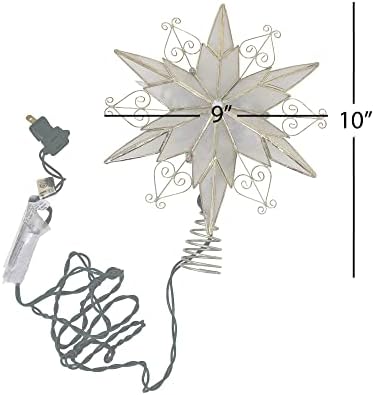 Kurt Adler 10-Light 6-Point Capiz Star Treetop with Scroll Design - Image 5