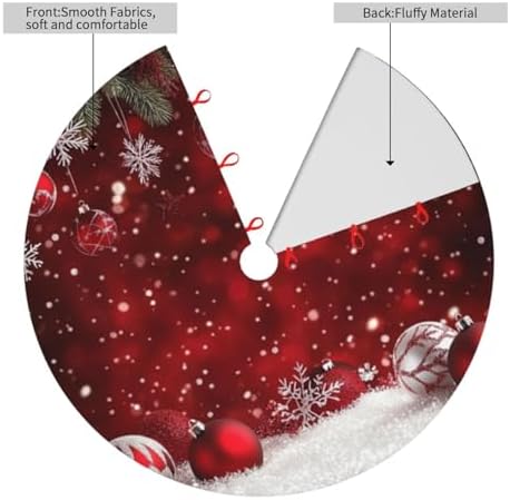 Christmas Tree Skirt Christmas Red Ball Winter 36 Inch for Xmas New Year Nightmare Before Christmas Decorations Lobby Home - Image 2